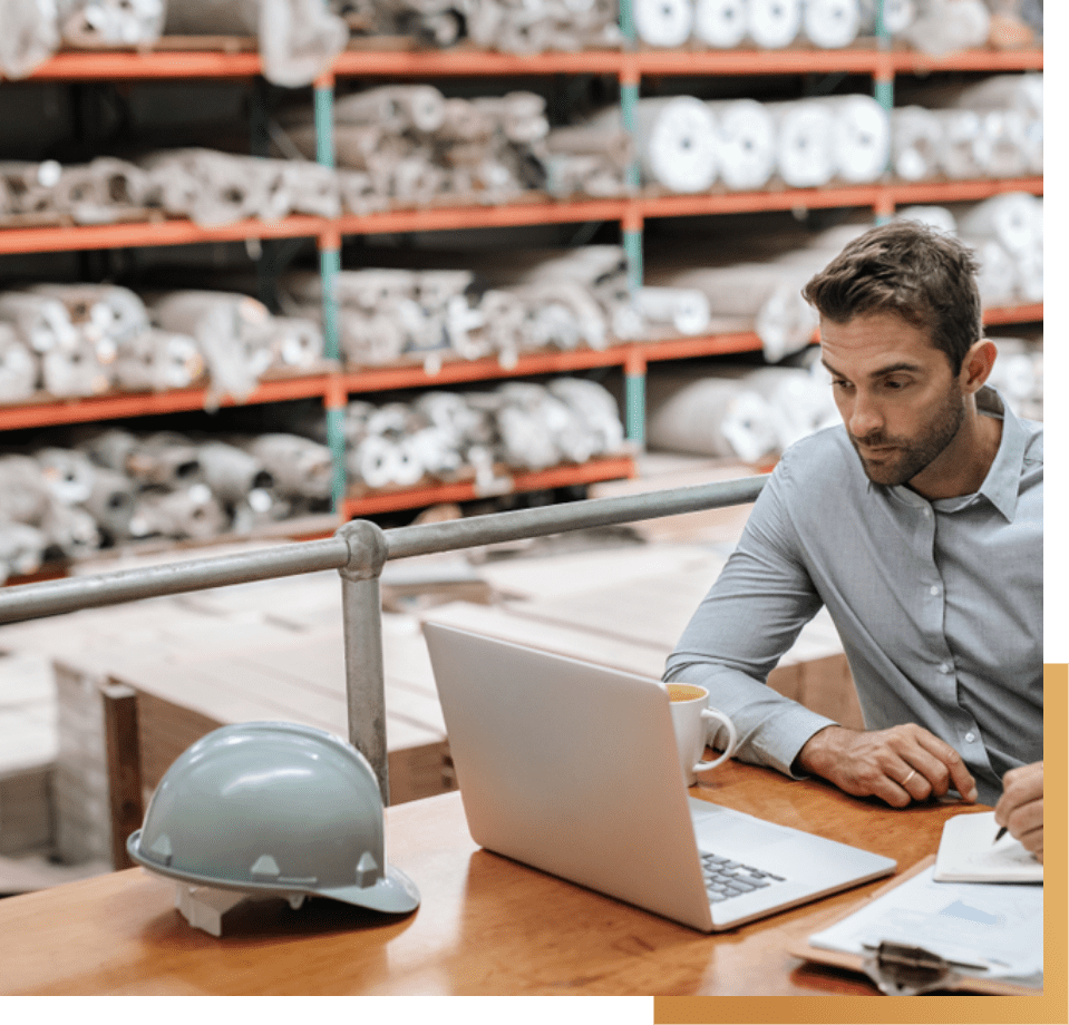 man in front of the laptop